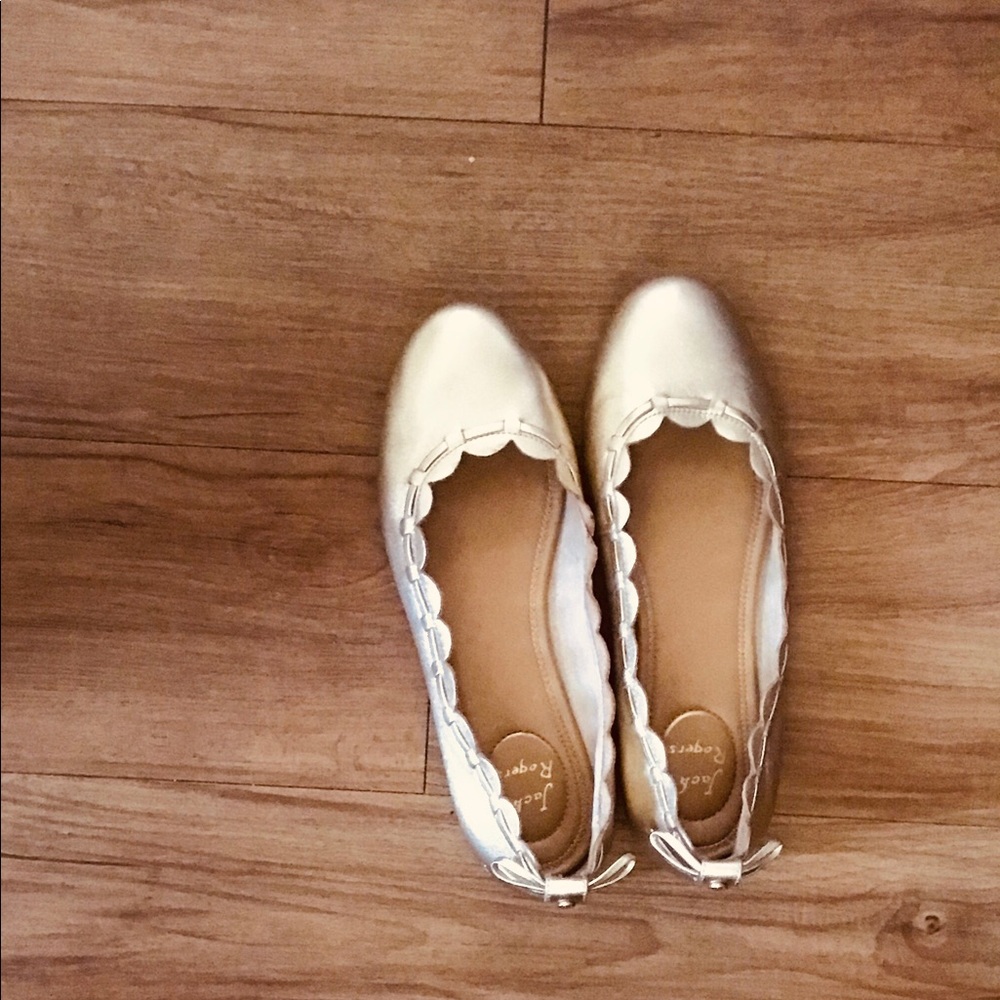 Jack Rogers gold metallic lucie flat shoe